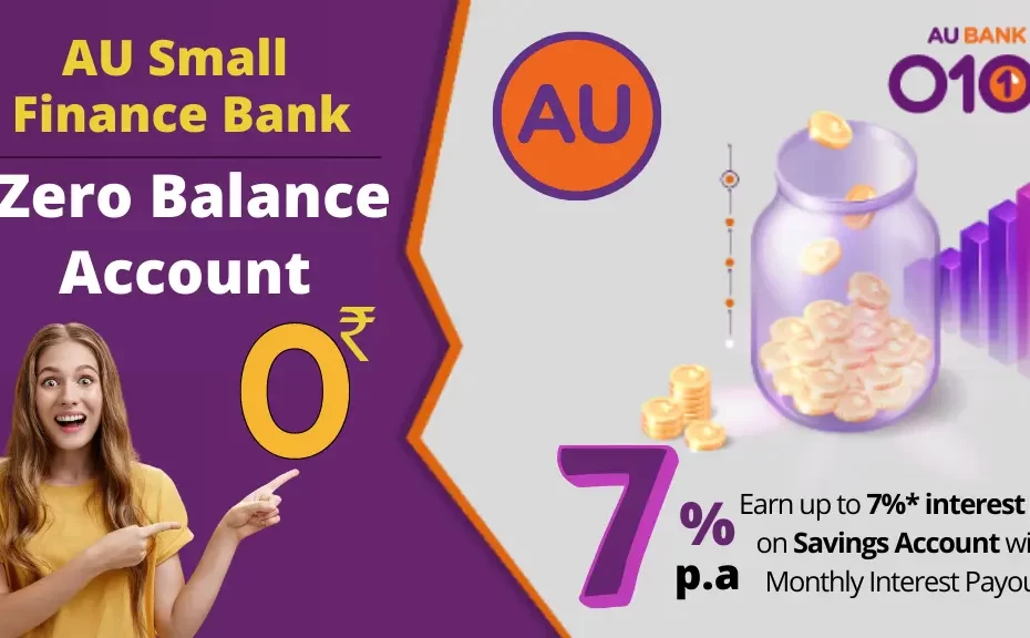 Au small finance bank zero balance account online